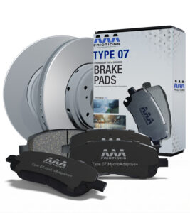 Front Brake Kit for Toyota Sienna 2021-2024, HydroAdaptive+ Ceramic Brake Pads and Rotor Set with GEOMET Coated Rotors