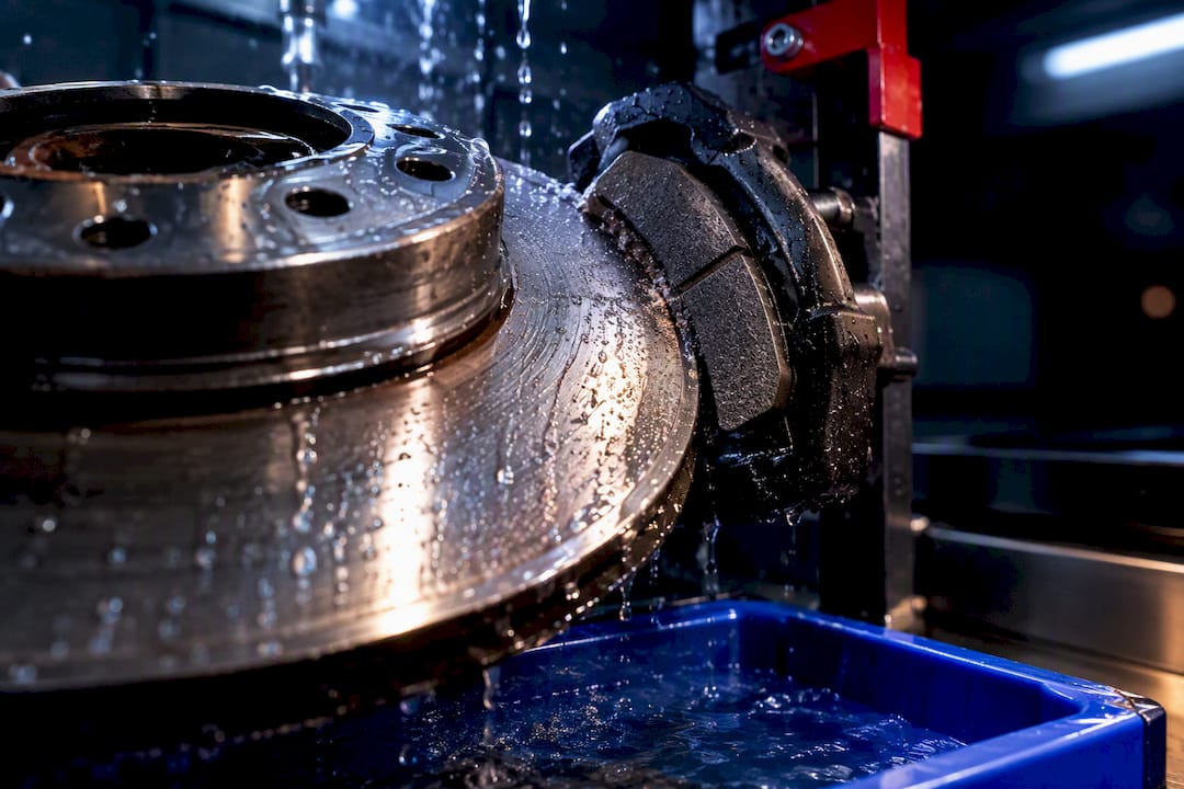 Wet brake rotor and pad interface